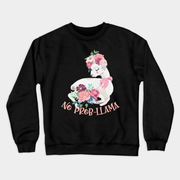 No Prob-Llama - Cute Alpaca Crewneck Sweatshirt by Animal Specials